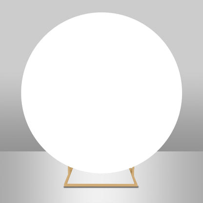 Round Backdrop Covers  White Solid Color Party Birthday Baby Shower Custom Elastic Band Circle Backdrops Photo Studio