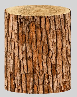 Round Cylinder Plinth Covers Background Elastic Fabric Polyster Customize Size Brown Wood Dessert Table cover