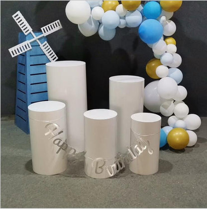 Round Party Decoration Floor White Cake Table Pedestal Stand Cylinder Plinth DIY Wedding Decorations 5PCS/LOT
