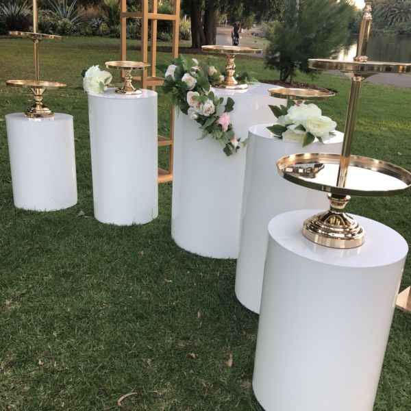 Round Party Decoration Floor White Cake Table Pedestal Stand Cylinder Plinth DIY
