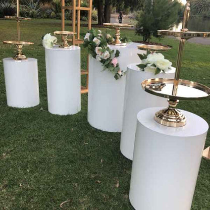 Round Party Decoration Floor White Cake Table Pedestal Stand Cylinder Plinth DIY