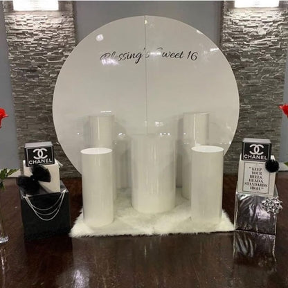 Round Plinth Pedestal Cylinder Display Clear Acrylic/mental  Plinth for wedding decoration yudao1040