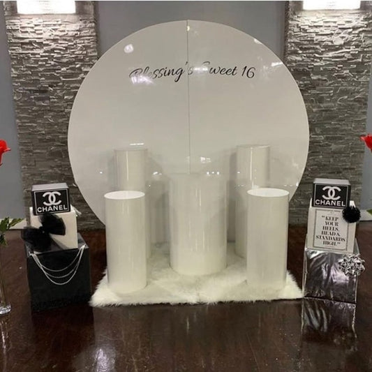Round Plinth Pedestal Cylinder Display Clear Acrylic/mental  Plinth for wedding decoration yudao1040