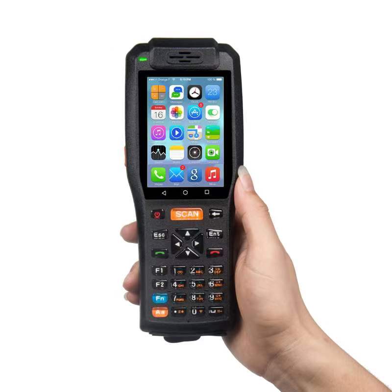 Rugged Handheld PDA Barcode Scanner 3.5 inch Touch screen 3G Wifi Bluetooth Android 6.0 POS terminal with 58mm thermal printer