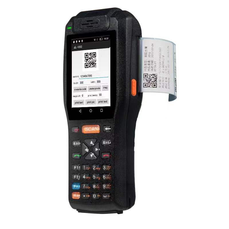 Rugged Handheld PDA Barcode Scanner 3.5 inch Touch screen 3G Wifi Bluetooth Android 6.0 POS terminal with 58mm thermal printer