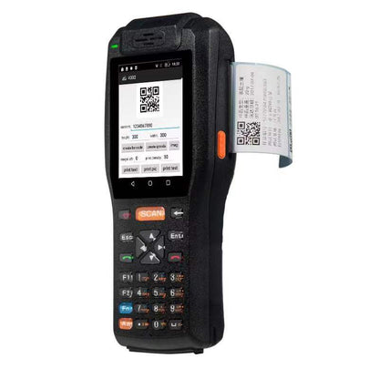 Rugged Handheld PDA Barcode Scanner 3.5 inch Touch screen 3G Wifi Bluetooth Android 6.0 POS terminal with 58mm thermal printer