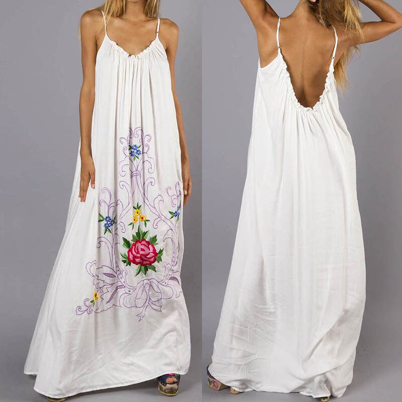 S 5XL Celmia Sexy Straps Bohemian Dress Women Backless Casual Loose Flower Print Long Dress 2019 Summer Beach Party Maxi Vestido