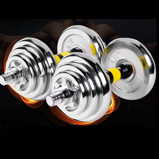 S Free Shipping 30kgs Electroplated Dumbbell with plastic Rack fitness Exercise Equipment, dumbbell set
