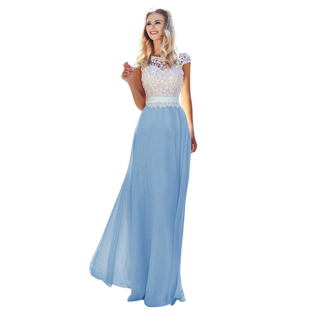 SAGACE Dress Women Lace Elegant Chiffon Patchwork Bandage Boho For Wedding Evening Party Prom Long Dress Plus Size Dress vestidos *24