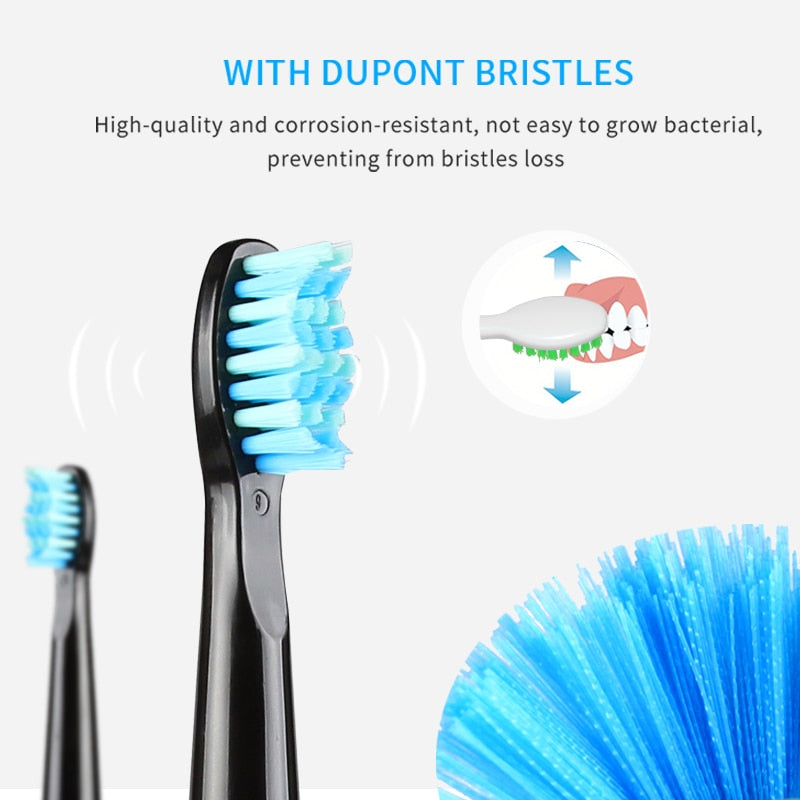 SEAGO Electric Toothbrush Adult USB Rechargeable Sonic Teeth Brush Waterproof With 3 Brush Head Whitening Healthy Gift