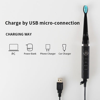 SEAGO Electric Toothbrush Adult USB Rechargeable Sonic Teeth Brush Waterproof With 3 Brush Head Whitening Healthy Gift