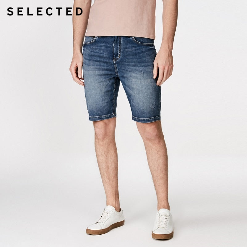 SELECTED Lycra fiber blend cone shape leisure jean  shorts C|4182S3513