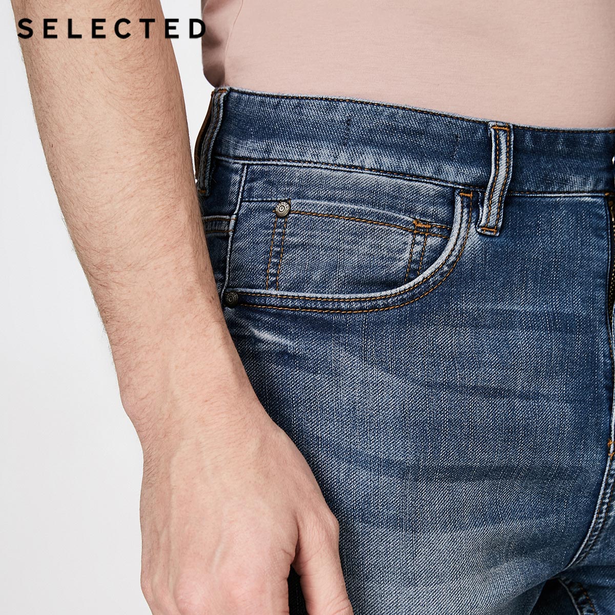 SELECTED Lycra fiber blend cone shape leisure jean  shorts C|4182S3513