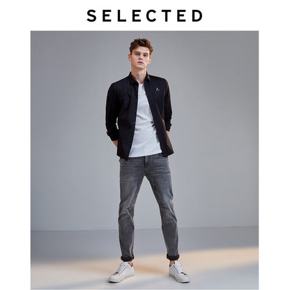 SELECTED Men's Slim Fit Stretch Cotton Grey Denim Jeans LAB|419432513