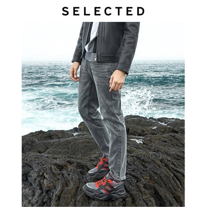 SELECTED Men's Slim Fit Stretch Cotton Grey Denim Jeans LAB|419432513