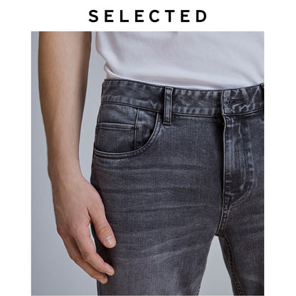 SELECTED Men's Slim Fit Stretch Cotton Grey Denim Jeans LAB|419432513