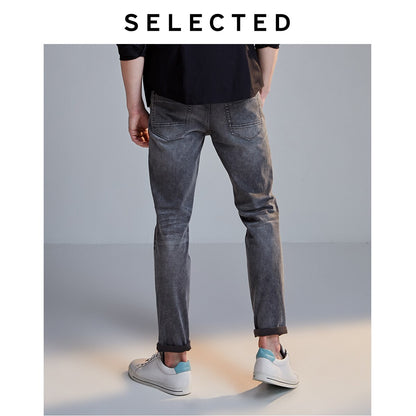 SELECTED Men's Slim Fit Stretch Cotton Grey Denim Jeans LAB|419432513