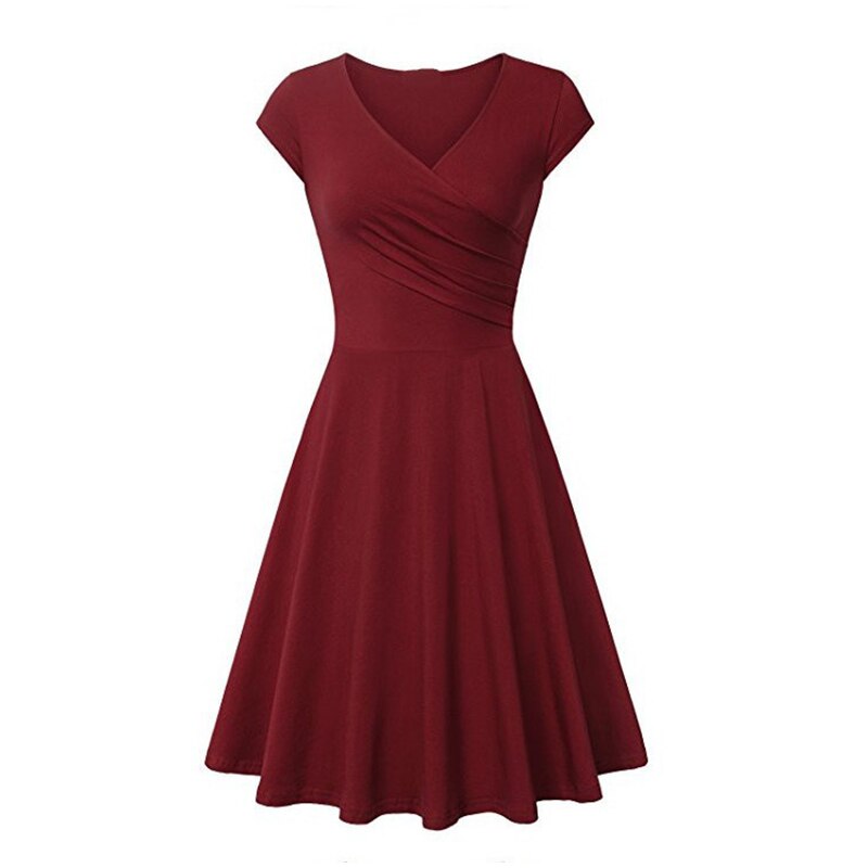 SINGRAIN Summer Women's Dress 2019 V-neck Bodycon Casual dress elastic cotton Sundress Beach Holiday Plus Size Party Dress