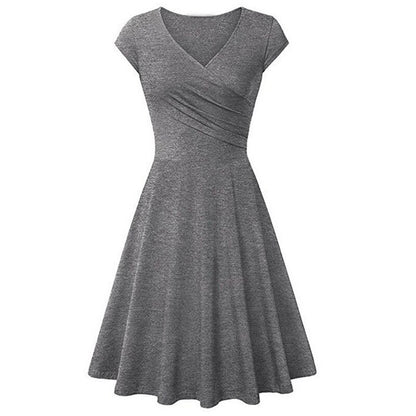 SINGRAIN Summer Women's Dress 2019 V-neck Bodycon Casual dress elastic cotton Sundress Beach Holiday Plus Size Party Dress