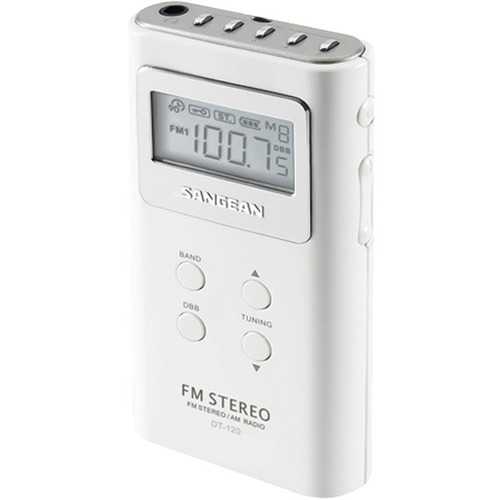 Sangean DT-120 WHITE Pocket AM/FM Digital Radio (White)