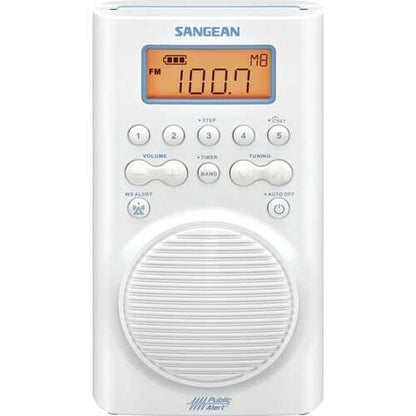 Sangean H205 AM/FM/Weather Alert Waterproof Shower Radio (White)