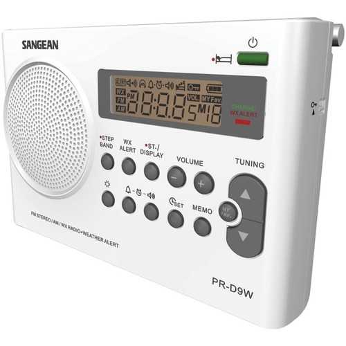 Sangean PR-D9W AM/FM/NOAA Weather Alert Rechargeable Radio