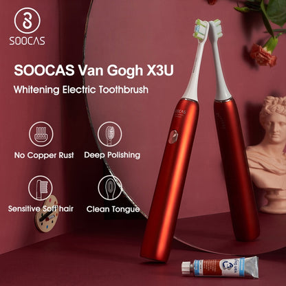 SOOCAS X3U Sonic Electric Toothbrush Adult USB Rechargeable IPX7 Waterproof Ultrasonic Tooth Brush Travel Box Van Gogh