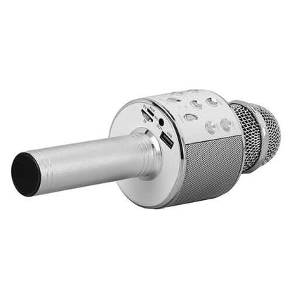 Supersonic SC-904BTK- Silver Wireless Bluetooth Microphone with Built-in Hi-Fi Speaker (Silver)