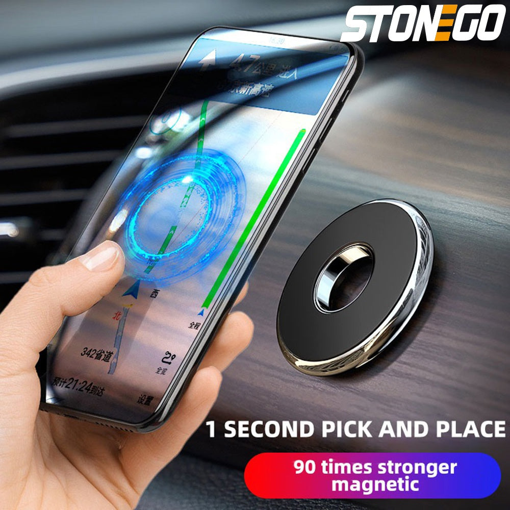 STONEGO Magnetic Car Phone Holder Dashboard Mini Round Shape Stand Magnet GPS Car Mount For Wall Suitable For Mobile Phone