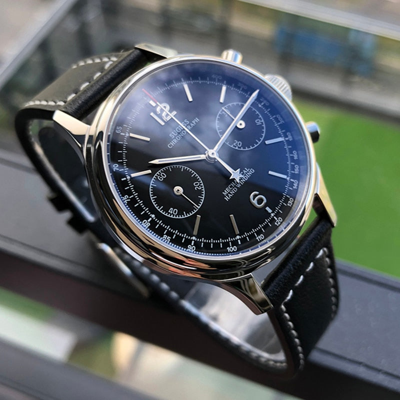 SUGESS Seagull 1963 Movement Chronograph Watch Mechanical 38mm Gooseneck For Men Luminous 5Bar Waterproof 2020 Top Brand Luxury