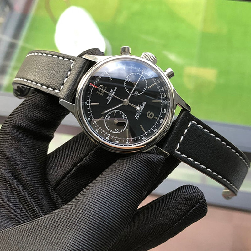 SUGESS Seagull 1963 Movement Chronograph Watch Mechanical 38mm Gooseneck For Men Luminous 5Bar Waterproof 2020 Top Brand Luxury