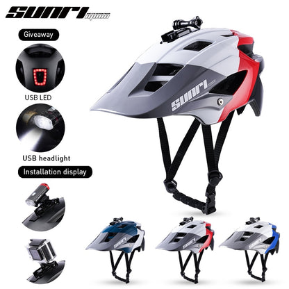 SUNRIMOON Ultralight In-mold Casco de bicicleta de montaña Casco de equitación Road mountain bike riding helmet