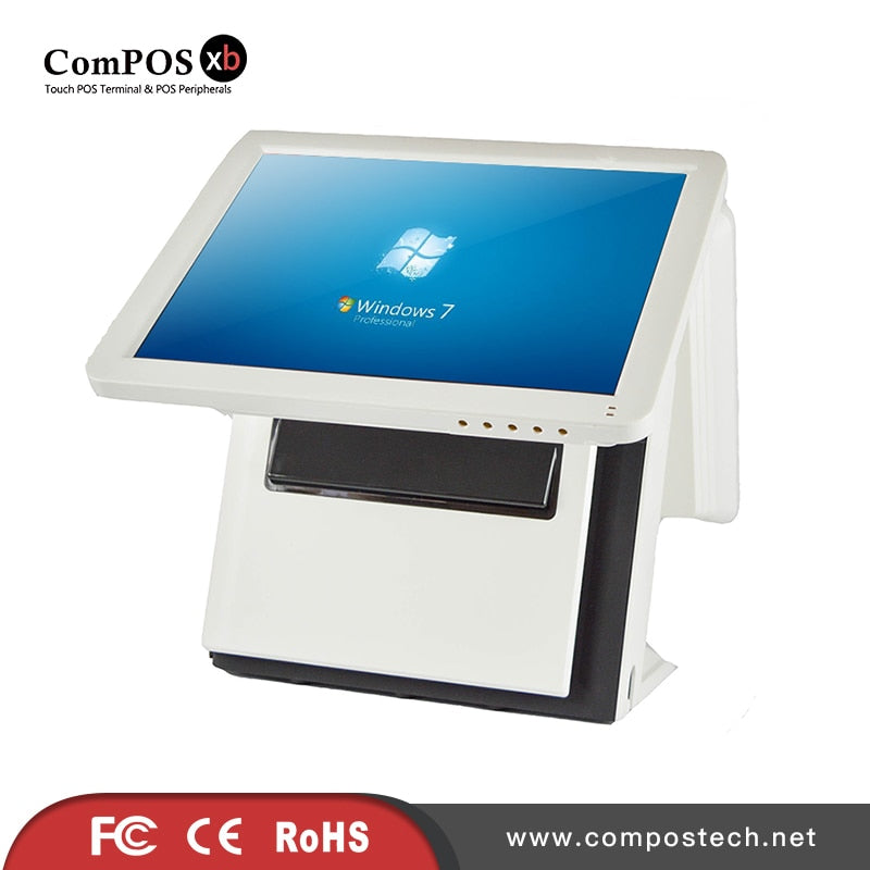 Safe and efficient POS terminal  5 wire resistive screen dual screen POS system with MSR