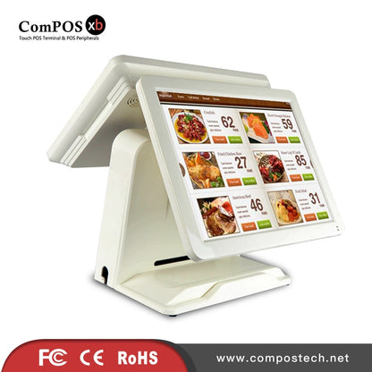 Safe and efficient POS terminal  5 wire resistive screen dual screen POS system with MSR