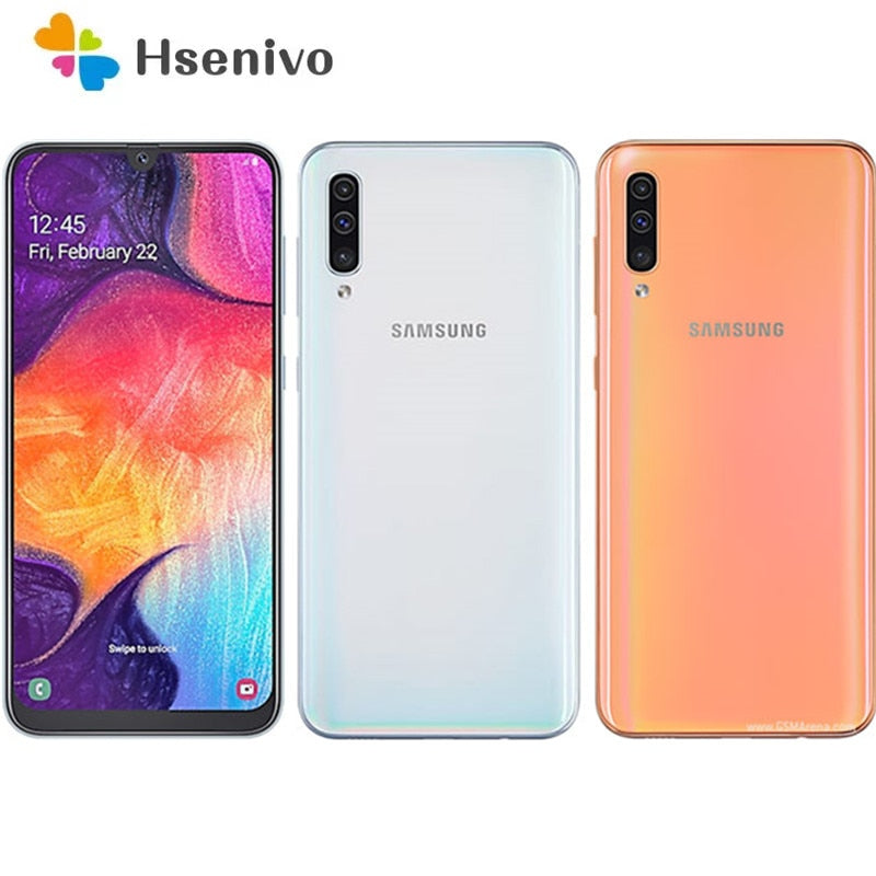 Samsung Galaxy A50 A505U Refurbished-Original Unlocked A505G A505U1 A505GT Android Wi-Fi 25MP 6.4'' 64GB 4GB RAM US version