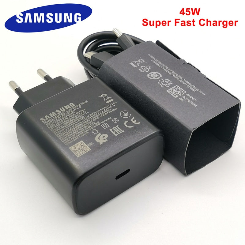 Samsung Charger 45W Super Fast Charge EP-TA845 For Samsung GALAXY S20 S10 Note 10 Plus S20 Note 20 Ultra 5G A91 A80 S20+ Note10+