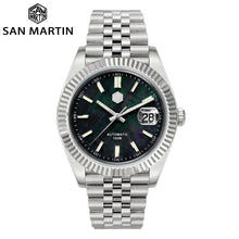 Load image into Gallery viewer, San Martin Men Dress Watch Jubilee Bracelet Retro Classic Luxury Automatic Mechanical Watches Sapphire Cyclops Waterproof 100M
