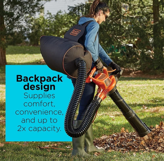 BLACK+DECKER BEBL7000 Back Pack Leaf Blower Vacuum and Mulcher