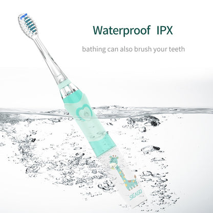 Seago Electric Toothbrush Kid Cartoon Children toothbrush LED Waterproof Soft Bristles Massage Children Electic Toothbrush