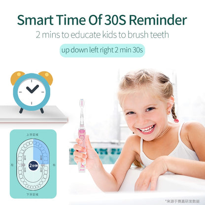 Seago Electric Toothbrush Kid Cartoon Children toothbrush LED Waterproof Soft Bristles Massage Children Electic Toothbrush