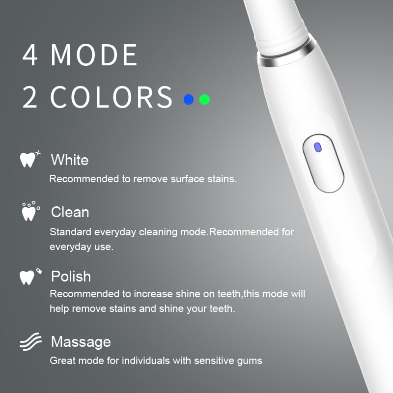 Seago Electric Toothbrush Rechargeable USB Charging Adult with Timer Teeth Whitening with 4 Modes Healthy Gifts