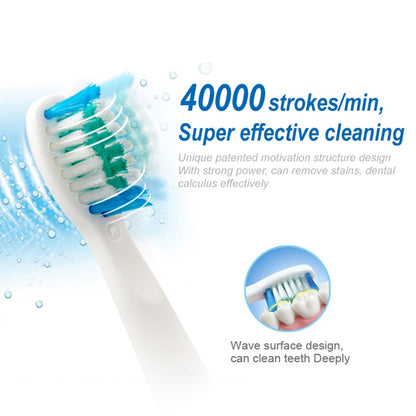 Seago Sonic Electric Toothbrush Adult Timer Brush USB Charger Rechargeable Tooth Brushes 3 Replacement Heads Set