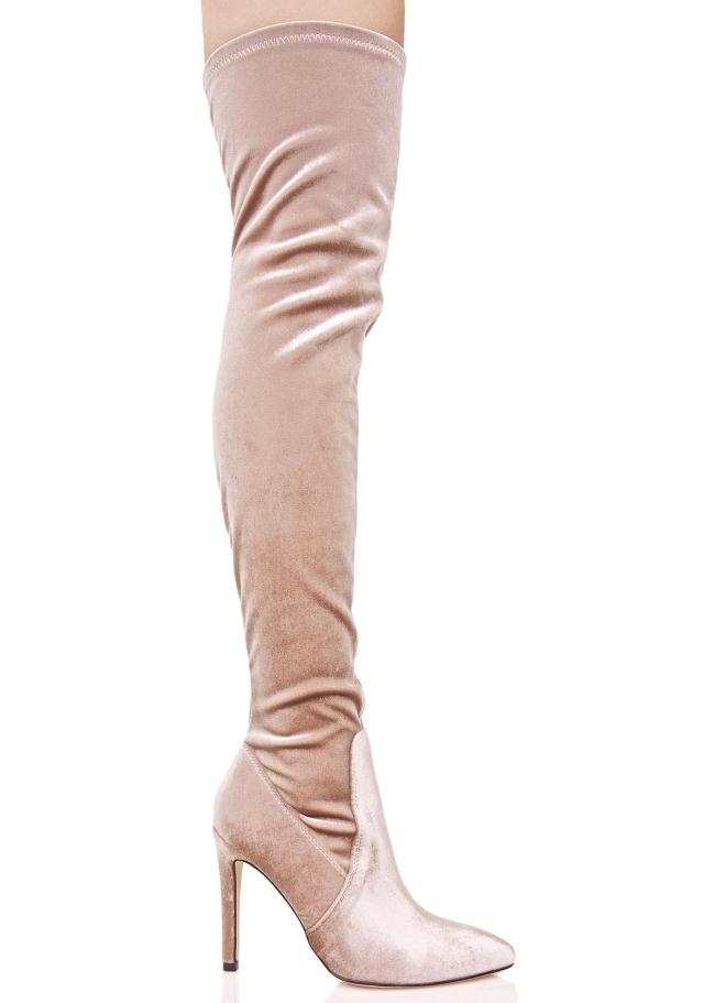 Sestito 2018 Women Sexy Shinning Flock Pointed Toe Slim Over-the-knee Boots Lady Stiletto High Heels Long Boots Girls Zip Shoes