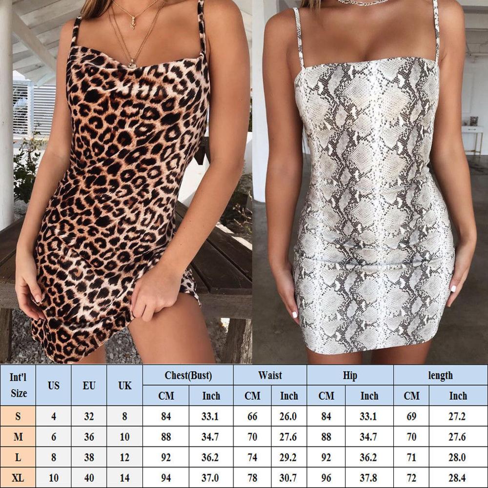 Women's Leopard Print Short Dress Clothes 2019 Summer Dress Slip Holiday Beach Party Dress Ladies Clothes