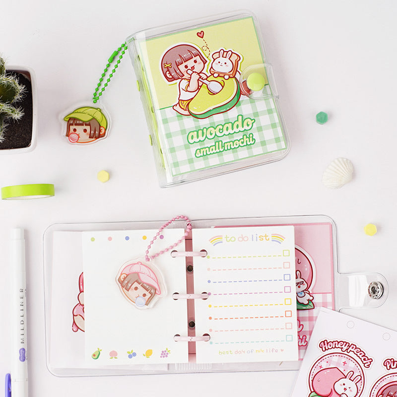 Sharkbang 2022 80 Sheet 3 Holes Binder Notebook Set Sakura Mini Loose Leaf Journal Pocket Diary Agenda Gift School Stationery