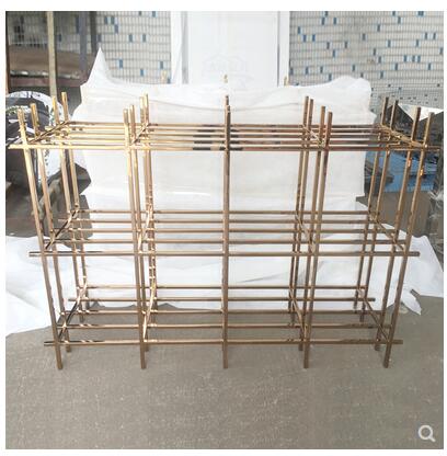 Shelf wine shelf multi-layer lattice decorative Shelf Bookcase jewelry shelf titanium stainless steel display shelf cabinet