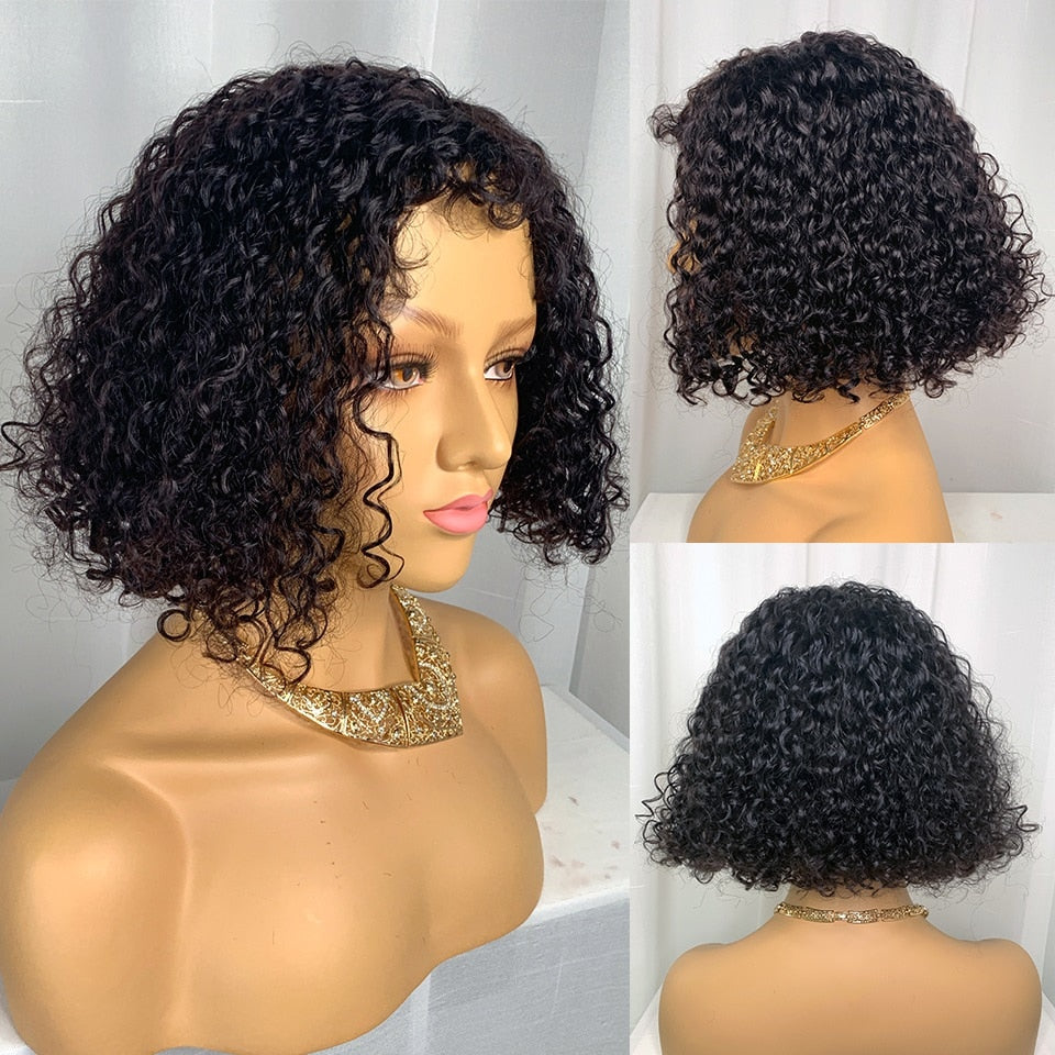 Short Curly Bob Wigs For Women Brazilian Lace Front Human Hair Wigs 13x4 Bob Lace Front Wig Pre Plucked With Baby Hair Remy