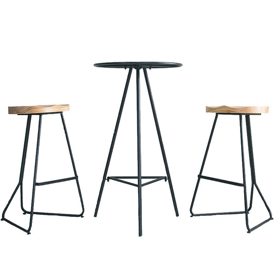 Simple Bar Table And Chair Combination Wrought Iron Home High Foot Small Round Table Balcony Outdoor Leisure Bar Coffee Table