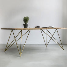 Cargar imagen en el visor de la galería, Simple Modern Home Solid Wood Dining Table Rectangular Golden Table Dining Restaurant Cafe Restaurant Dining Table
