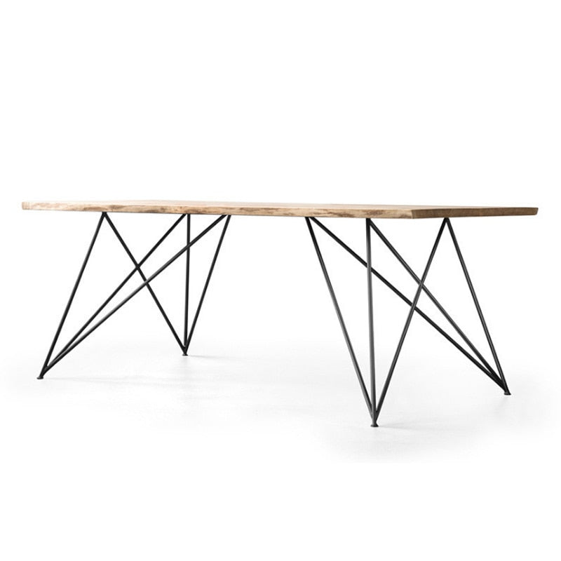 Simple Modern Home Solid Wood Dining Table Rectangular Golden Table Dining Restaurant Cafe Restaurant Dining Table